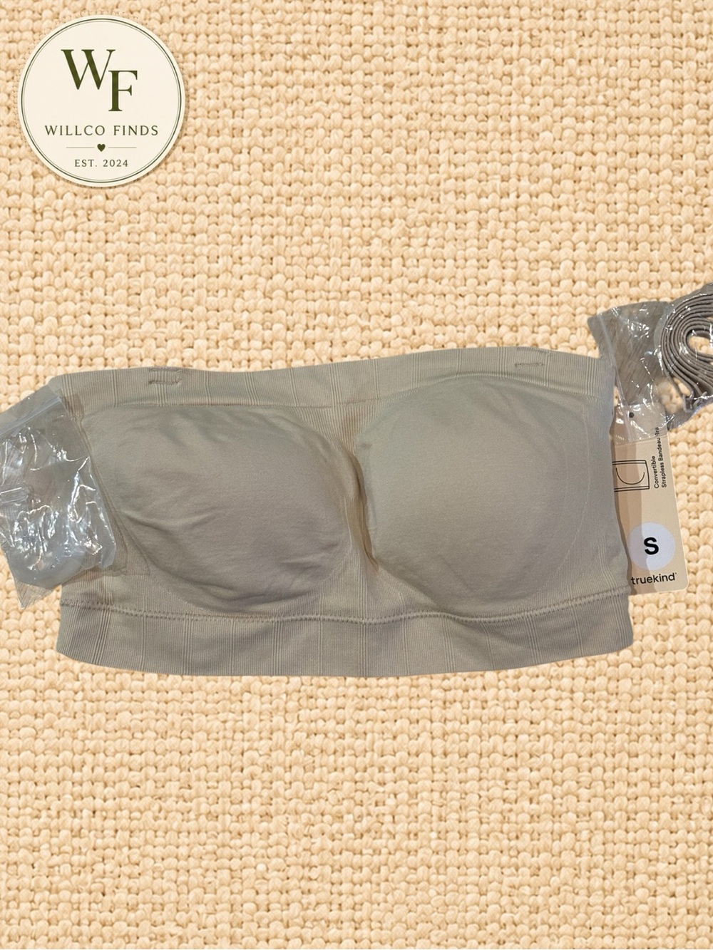 Truekind Convertible Strapless Bandeau Bra Size S Nude Taupe NWT Wireless